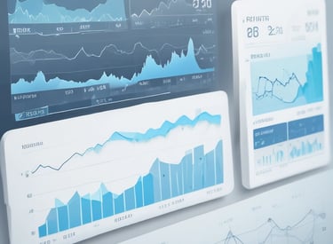 A finished software dashboard showing real-time company metrics.