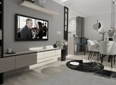 Projekt  salonu, projekt kuchni, projekt przedpokoju, projekt holu