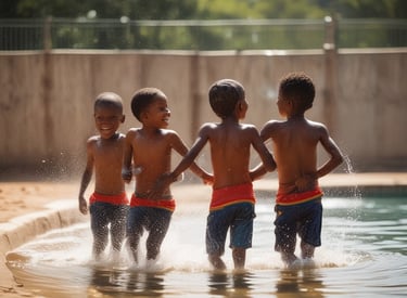 Children playing joyfully in the garden of Orphanaid Kenya's home.