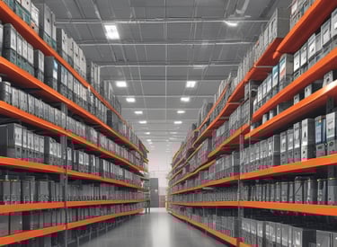 Product thumbnails arranged in a sleek grid, highlighting tech items.