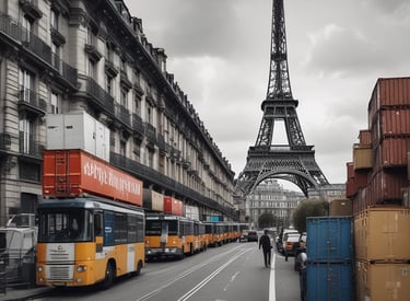 A dynamic global trade network map highlighting connections between Europe, Africa, and the Middle East.