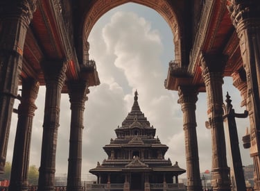 Tour bus parked near a scenic route in Chhattisgarh with happy travelers.
