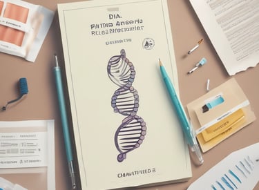 A comforting scene of a person reviewing DNA test results with a supportive assistant nearby.