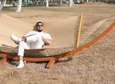 Caribbean hammock tan and heavy duty stand