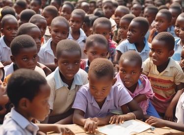 Children attending a community education workshop.