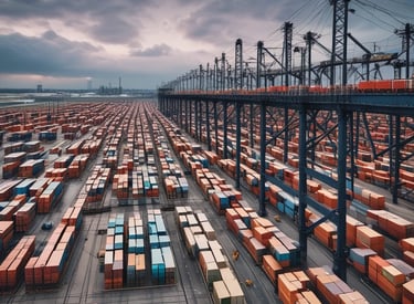 A marketer analyzing customer data on a laptop with colorful graphs and AI icons.