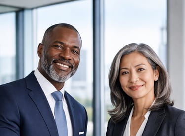 Diverse senior business leaders representing executive talent and trusted leadership hiring decision