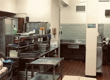 Commercial kitchen setup for food service operations