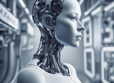 Abstract representation of artificial intelligence with data streams and neural networks.