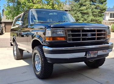 A black Ford Bronco