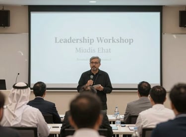 A leadership workshop in progress focusing on building effective sales teams.