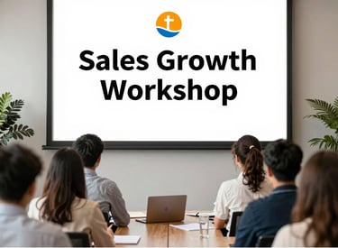 A detailed sales pipeline chart displayed during a corporate strategy session.