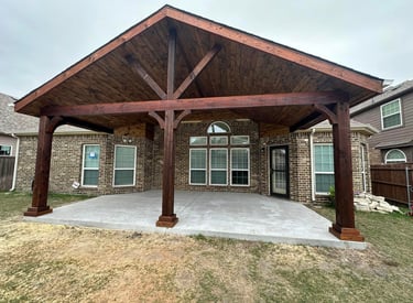 Huge Cedar Pegola with Concrete Floor