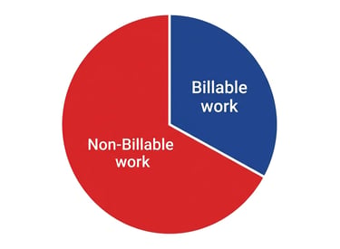 pie chart showing the proportion of time spent on billable and non-billable work by lawyers