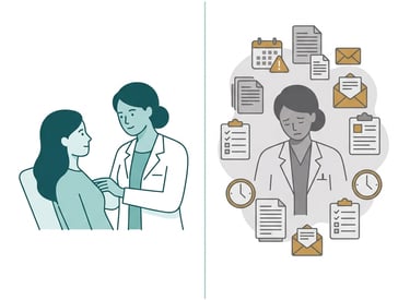 Healthcare challenge, combining patient experience and care with admin overload