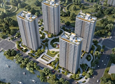 A welcoming family standing in front of their new home in a vibrant Lima neighborhood.