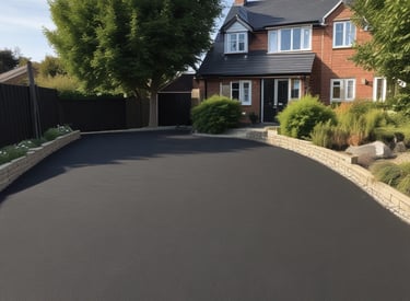 A smooth tarmac driveway leading to a modern detached house in Birmingham.