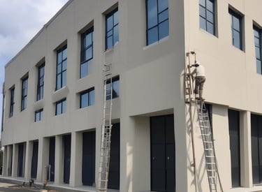 Image showing a commercial building with a newly sealed parking lot and clean exterior.