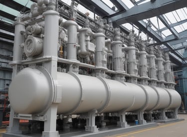 Technicians working on a gas-insulated substation surrounded by Scottish highland scenery.