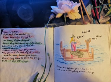 colour pencil, child at play. 