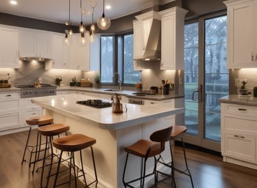 An electrician from Astrape Electric carefully installing wiring inside a cozy home.
