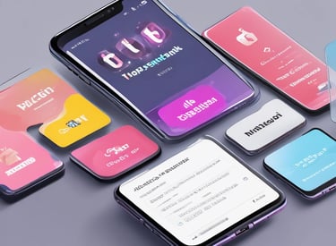 A focused digital marketer analyzing ad performance charts on multiple screens in a modern office.