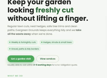 Evergreen Grounds Website