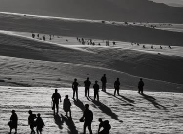 Children learning in a colorful classroom setting.