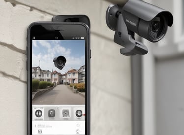 Outdoor security camera mounted on a house exterior at night with visible infrared lights.