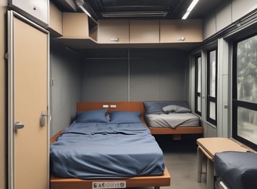 Comfortable dormitory rooms designed for restful breaks at lachit auto bahn.