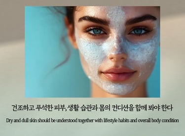 A woman with facial skincare, representing dry and dull skin care