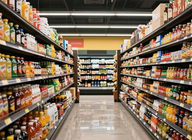 Visual of a vibrant e-commerce site for a Mandarin grocery shop.