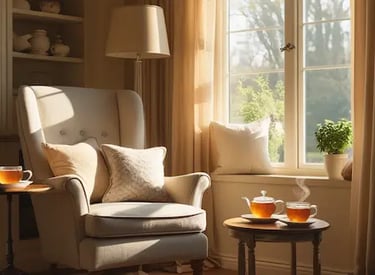 Quiet peaceful space symbolizing support and rest for dementia caregivers