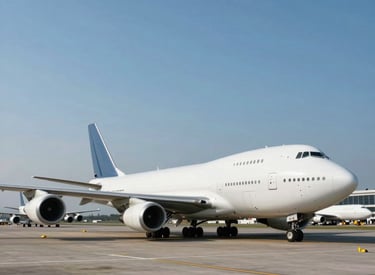 Commercial aircraft representing global trade, exports, and international business expansion