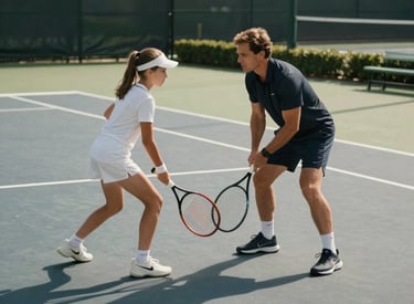 Man serving a tennis ball on a court.