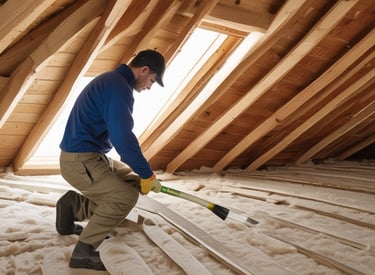 a man working on a pipe in a wall
