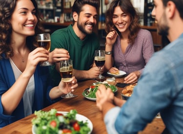 Photo of a consultant reviewing restaurant financial reports with a client.