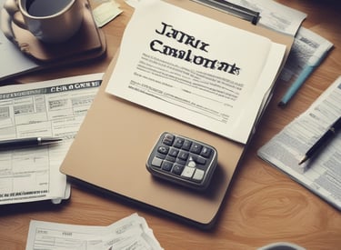 Close-up of hands calculating loan payments with a calculator and documents.