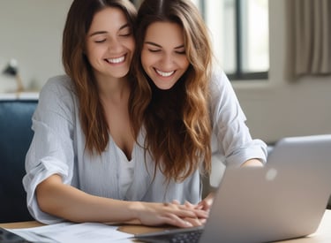 A smiling person receiving a loan approval notification on their smartphone.