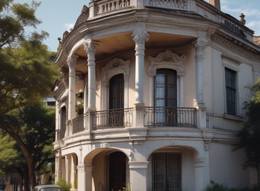 Happy clients shaking hands with a real estate agent in front of a sold property.
