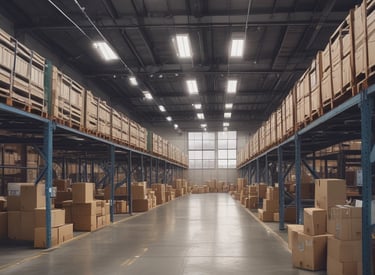 A sleek workspace with sewing machines and recycled fabric swatches in black and grey.