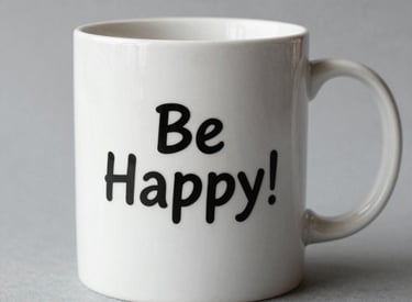 Personalized mugs and t-shirts arranged on a clean white table, showcasing colorful sublimation designs.