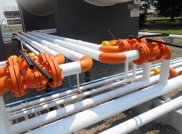 Montagem de tubulção metálica industrial