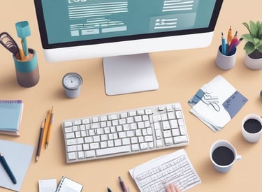 Close-up of a dental practice website on a laptop screen with marketing graphs and dental imagery.