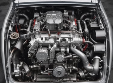 a variety of car parts of a car engine and parts of a car engine