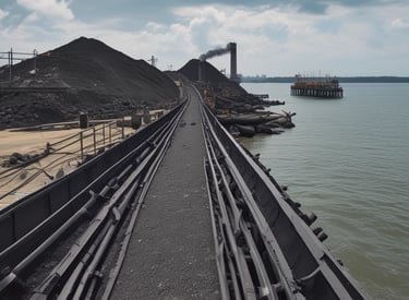 Modern coal processing facility with clean and organized equipment.