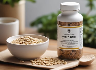 Close-up of natural skincare products arranged on a linen cloth.