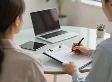 A friendly psychologist listening attentively to a patient in a cozy office.