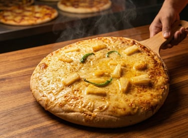Pizza Box on Wheels Cheesy Hawaiian Pizza