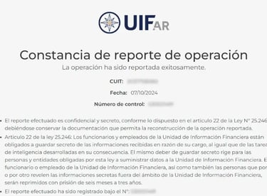 Evaluación del sistema de reportes UIF